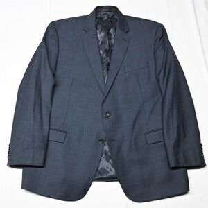 Lauren Ralph Lauren 46R Blue Check 100% Wool Mens Blazer‎ Sport Coat Jacket